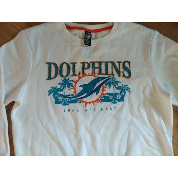 Miami Dolphins NFL Sweatshirt Est. 1966 AFC  Vintage? White Beaded Logo X-large - Picture 2 of 6